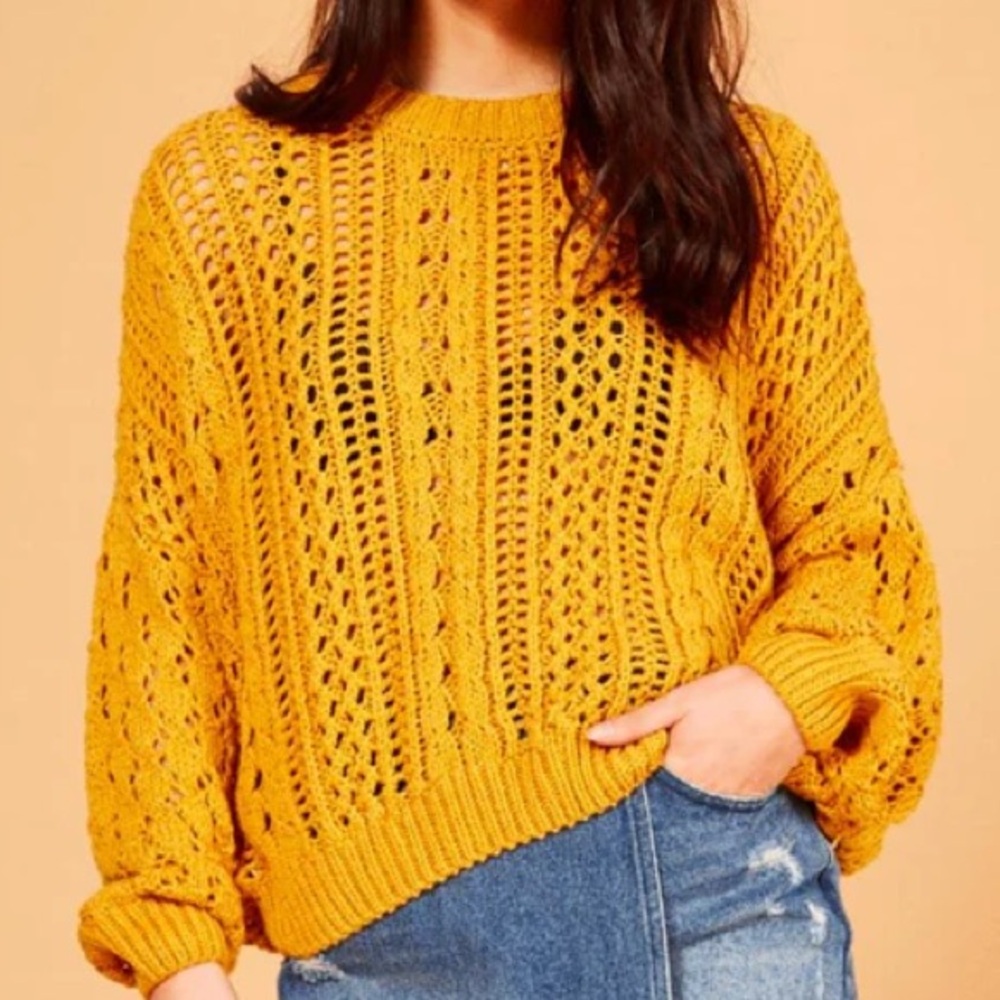 MinkPink Yellow Knit Sweater